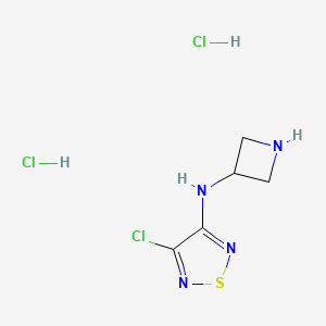 molecular formula C5H9Cl3N4S B1492031 N-(azetidin-3-yl)-4-chloro-1,2,5-thiadiazol-3-amine dihydrochloride CAS No. 2097954-36-2