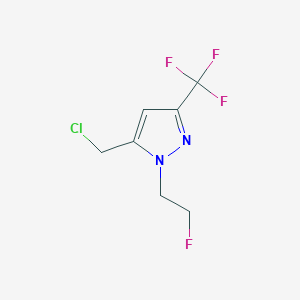 molecular formula C7H7ClF4N2 B1492036 5-(chloromethyl)-1-(2-fluoroethyl)-3-(trifluoromethyl)-1H-pyrazole CAS No. 2091705-25-6