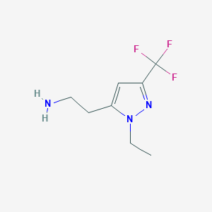 molecular formula C8H12F3N3 B1492038 2-(1-ethyl-3-(trifluoromethyl)-1H-pyrazol-5-yl)ethan-1-amine CAS No. 2098069-77-1