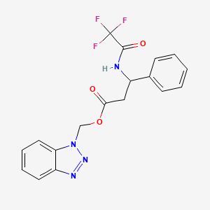 molecular formula C18H15F3N4O3 B14920386 1H-benzotriazol-1-ylmethyl 3-phenyl-3-[(trifluoroacetyl)amino]propanoate 