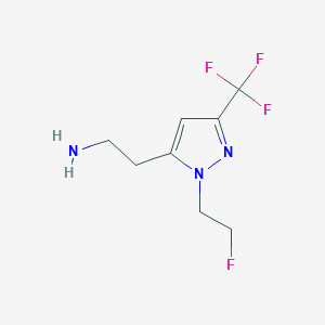 molecular formula C8H11F4N3 B1492039 2-(1-(2-fluoroethyl)-3-(trifluoromethyl)-1H-pyrazol-5-yl)ethan-1-amine CAS No. 2098049-96-6