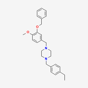 molecular formula C28H34N2O2 B14920397 1-[3-(Benzyloxy)-4-methoxybenzyl]-4-(4-ethylbenzyl)piperazine 