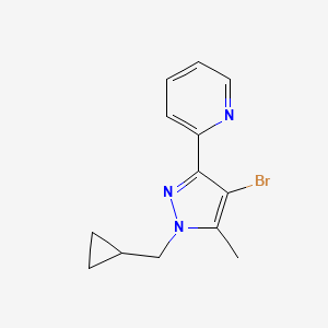 molecular formula C13H14BrN3 B1492041 2-(4-溴-1-(环丙基甲基)-5-甲基-1H-吡唑-3-基)吡啶 CAS No. 2098074-16-7