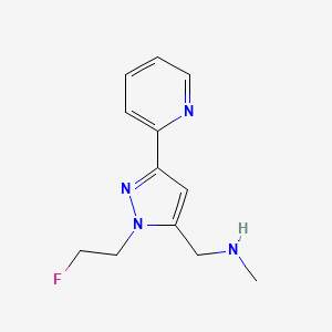 molecular formula C12H15FN4 B1492043 1-(1-(2-fluoroethyl)-3-(pyridin-2-yl)-1H-pyrazol-5-yl)-N-methylmethanamine CAS No. 2098102-46-4