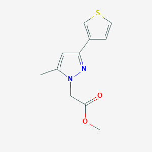 methyl 2-(5-methyl-3-(thiophen-3-yl)-1H-pyrazol-1-yl)acetate