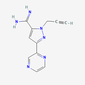 molecular formula C11H10N6 B1492047 1-(prop-2-yn-1-yl)-3-(pyrazin-2-yl)-1H-pyrazole-5-carboximidamide CAS No. 2098128-27-7