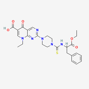 molecular formula C26H30N6O5S B14920497 2-{4-[(1-Ethoxy-1-oxo-3-phenylpropan-2-yl)carbamothioyl]piperazin-1-yl}-8-ethyl-5-oxo-5,8-dihydropyrido[2,3-d]pyrimidine-6-carboxylic acid 