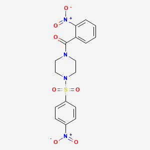 molecular formula C17H16N4O7S B14920516 (2-Nitrophenyl){4-[(4-nitrophenyl)sulfonyl]piperazin-1-yl}methanone 