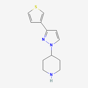 molecular formula C12H15N3S B1492053 4-(3-(thiophen-3-yl)-1H-pyrazol-1-yl)piperidine CAS No. 2097986-29-1