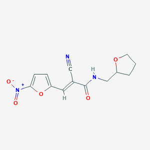 (2E)-2-cyano-3-(5-nitrofuran-2-yl)-N-(tetrahydrofuran-2-ylmethyl)prop-2-enamide