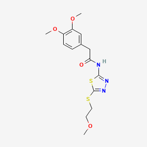 2-(3,4-dimethoxyphenyl)-N-{5-[(2-methoxyethyl)sulfanyl]-1,3,4-thiadiazol-2-yl}acetamide