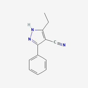 molecular formula C12H11N3 B1492056 5-ethyl-3-phenyl-1H-pyrazole-4-carbonitrile CAS No. 2066479-02-3