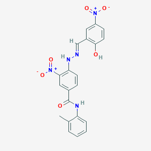 4-[(2E)-2-(2-hydroxy-5-nitrobenzylidene)hydrazinyl]-N-(2-methylphenyl)-3-nitrobenzamide