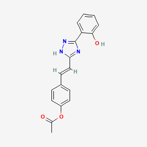 4-{(E)-2-[5-(2-hydroxyphenyl)-1H-1,2,4-triazol-3-yl]ethenyl}phenyl acetate