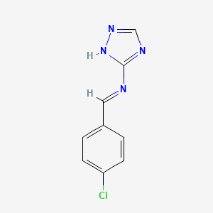 molecular formula C9H7ClN4 B14920627 N-[(4-Chlorophenyl)methylene]-N-(4H-1,2,4-triazol-3-YL)amine CAS No. 5295-14-7