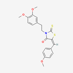 (5E)-3-[2-(3,4-dimethoxyphenyl)ethyl]-5-(4-methoxybenzylidene)-2-thioxo-1,3-thiazolidin-4-one