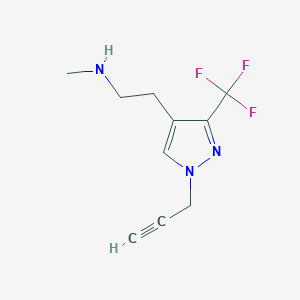 molecular formula C10H12F3N3 B1492064 N-methyl-2-(1-(prop-2-yn-1-yl)-3-(trifluoromethyl)-1H-pyrazol-4-yl)ethan-1-amine CAS No. 2098080-03-4