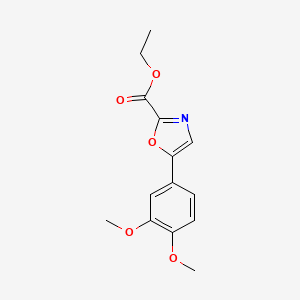 molecular formula C14H15NO5 B1492066 Ethyl 5-(3,4-dimethoxyphenyl)oxazole-2-carboxylate CAS No. 2098117-80-5