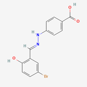 4-[(2E)-2-(5-bromo-2-hydroxybenzylidene)hydrazinyl]benzoic acid