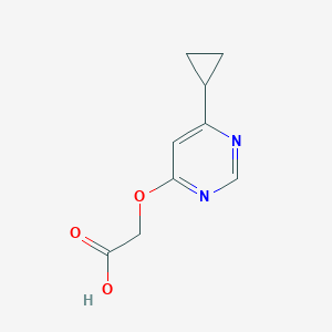 molecular formula C9H10N2O3 B1492070 2-((6-环丙基嘧啶-4-基)氧基)乙酸 CAS No. 2098136-41-3