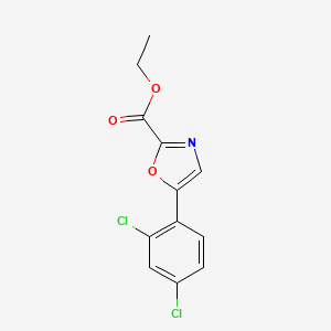 molecular formula C12H9Cl2NO3 B1492071 5-(2,4-ジクロロフェニル)オキサゾール-2-カルボン酸エチル CAS No. 2097971-05-4