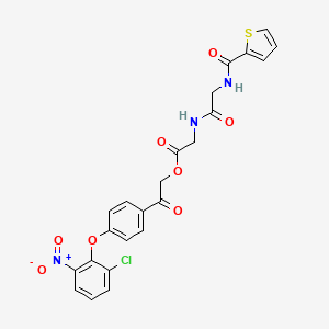 2-[4-(2-chloro-6-nitrophenoxy)phenyl]-2-oxoethyl N-(thiophen-2-ylcarbonyl)glycylglycinate