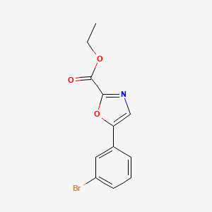 molecular formula C12H10BrNO3 B1492072 Ethyl 5-(3-bromophenyl)oxazole-2-carboxylate CAS No. 2098137-01-8