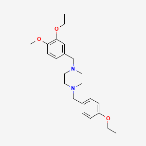 molecular formula C23H32N2O3 B14920752 1-(4-Ethoxybenzyl)-4-(3-ethoxy-4-methoxybenzyl)piperazine 