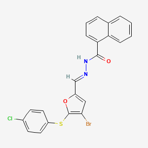 N'-[(E)-{4-bromo-5-[(4-chlorophenyl)sulfanyl]furan-2-yl}methylidene]naphthalene-1-carbohydrazide