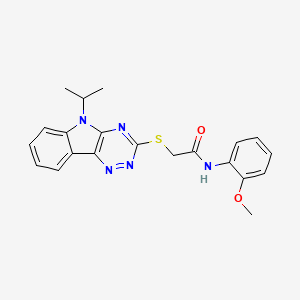 N-(2-methoxyphenyl)-2-{[5-(propan-2-yl)-5H-[1,2,4]triazino[5,6-b]indol-3-yl]sulfanyl}acetamide