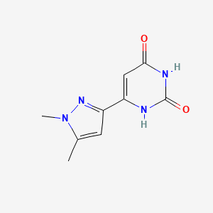 molecular formula C9H10N4O2 B1492079 6-(1,5-dimethyl-1H-pyrazol-3-yl)pyrimidine-2,4(1H,3H)-dione CAS No. 2098088-01-6
