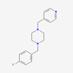 molecular formula C17H20FN3 B14920794 1-[(4-Fluorophenyl)methyl]-4-(pyridin-4-ylmethyl)piperazine 