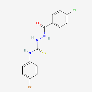 molecular formula C14H11BrClN3OS B14920799 N-(4-bromophenyl)-2-[(4-chlorophenyl)carbonyl]hydrazinecarbothioamide 