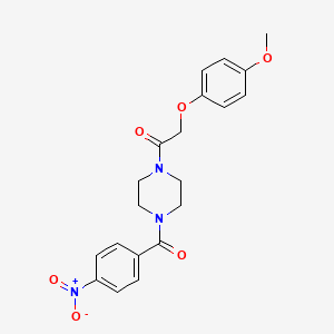 molecular formula C20H21N3O6 B14920812 2-(4-Methoxyphenoxy)-1-{4-[(4-nitrophenyl)carbonyl]piperazin-1-yl}ethanone 