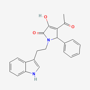 molecular formula C22H20N2O3 B14920826 4-acetyl-3-hydroxy-1-[2-(1H-indol-3-yl)ethyl]-5-phenyl-1,5-dihydro-2H-pyrrol-2-one 