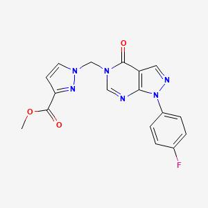 methyl 1-{[1-(4-fluorophenyl)-4-oxo-1,4-dihydro-5H-pyrazolo[3,4-d]pyrimidin-5-yl]methyl}-1H-pyrazole-3-carboxylate