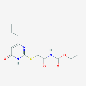 Ethyl {[(4-hydroxy-6-propyl-2-pyrimidinyl)thio]acetyl}carbamate