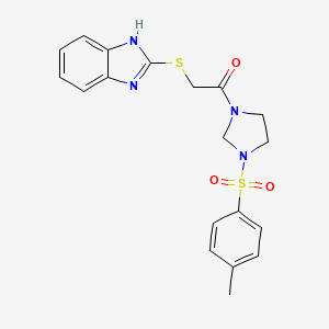 2-(1H-benzimidazol-2-ylsulfanyl)-1-{3-[(4-methylphenyl)sulfonyl]imidazolidin-1-yl}ethanone