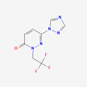 molecular formula C8H6F3N5O B1492086 6-(1H-1,2,4-triazol-1-yl)-2-(2,2,2-trifluoroethyl)pyridazin-3(2H)-one CAS No. 2098012-40-7
