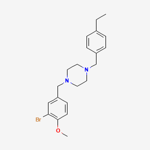 molecular formula C21H27BrN2O B14920867 1-(3-Bromo-4-methoxybenzyl)-4-(4-ethylbenzyl)piperazine 