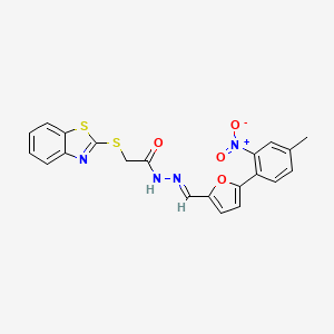 molecular formula C21H16N4O4S2 B14920881 2-(1,3-benzothiazol-2-ylsulfanyl)-N'-{(E)-[5-(4-methyl-2-nitrophenyl)furan-2-yl]methylidene}acetohydrazide 