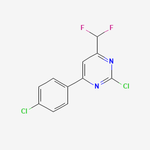 molecular formula C11H6Cl2F2N2 B1492091 2-氯-4-(4-氯苯基)-6-(二氟甲基)嘧啶 CAS No. 1271475-70-7