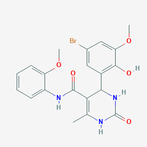 molecular formula C20H20BrN3O5 B14920918 4-(5-Bromo-2-hydroxy-3-methoxyphenyl)-1,2,3,4-tetrahydro-N-(2-methoxyphenyl)-6-methyl-2-oxo-5-pyrimidinecarboxamide CAS No. 866768-16-3