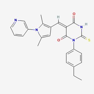 molecular formula C24H22N4O2S B14920930 (5Z)-5-{[2,5-dimethyl-1-(pyridin-3-yl)-1H-pyrrol-3-yl]methylidene}-1-(4-ethylphenyl)-2-thioxodihydropyrimidine-4,6(1H,5H)-dione 