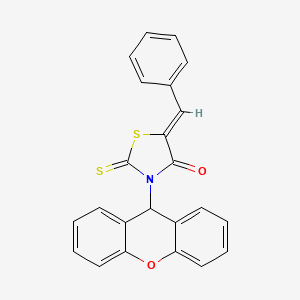 (5Z)-5-benzylidene-2-thioxo-3-(9H-xanthen-9-yl)-1,3-thiazolidin-4-one