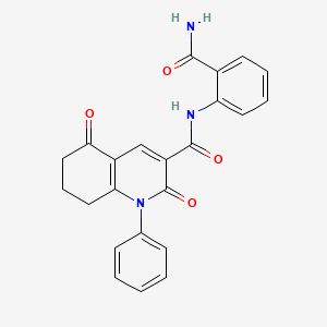 N-(2-carbamoylphenyl)-2,5-dioxo-1-phenyl-1,2,5,6,7,8-hexahydroquinoline-3-carboxamide