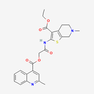 molecular formula C24H25N3O5S B14920949 2-{[3-(Ethoxycarbonyl)-6-methyl-4,5,6,7-tetrahydrothieno[2,3-c]pyridin-2-yl]amino}-2-oxoethyl 2-methylquinoline-4-carboxylate 