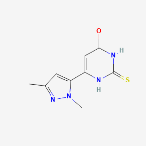 molecular formula C9H10N4OS B1492095 6-(1,3-二甲基-1H-吡唑-5-基)-2-硫代-2,3-二氢嘧啶-4(1H)-酮 CAS No. 2098088-20-9