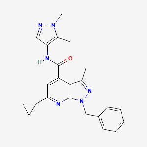 1-benzyl-6-cyclopropyl-N-(1,5-dimethyl-1H-pyrazol-4-yl)-3-methyl-1H-pyrazolo[3,4-b]pyridine-4-carboxamide