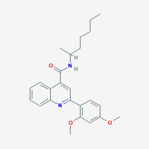 2-(2,4-dimethoxyphenyl)-N-(heptan-2-yl)quinoline-4-carboxamide